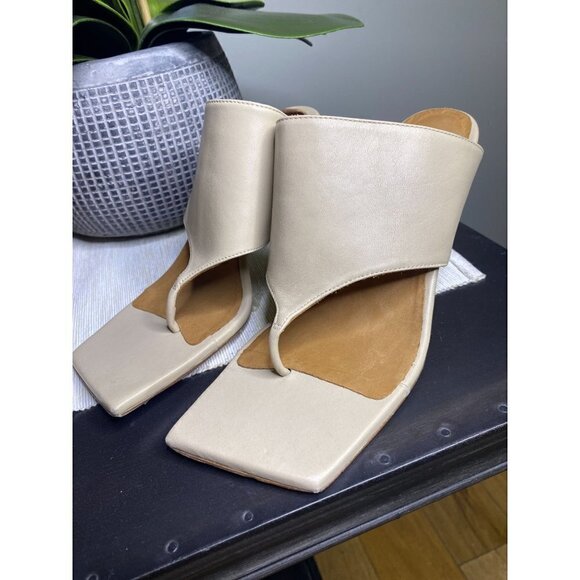 TORAL Mule Sand Leather Thong Square Sandals Womens Size 39 - Picture 6 of 9